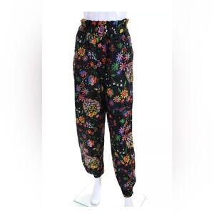 Tibi High Rise Floral Pants Joggers